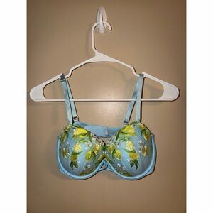 Victoria's Secret Blue and Yellow Floral Bra